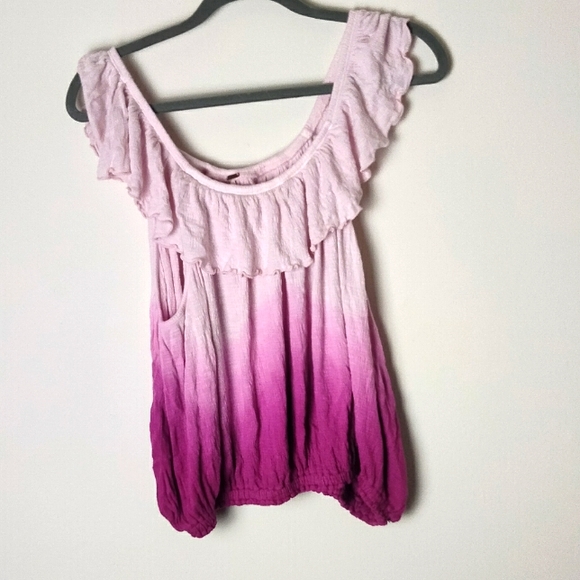 Free People Ombre Off The Shoulder Top - Picture 2 of 8